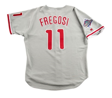 1993 Jim Fregosi Game Worn and Signed Philadelphia Phillies Road World Series Jersey